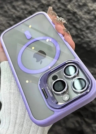 Luxury Magnetic Shockproof Phone Case For iPhone 16 17 15 14 13 12 11 Pro Max Funda For Magsafe Stand Glass Lens Protector Cover TAOYUNXI 3C Products Store