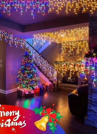 NEW 162/96LED Solar Icicle Outdoor Christmas Lights 8 Modes Waterproof Fairy Lights for Home Party Halloween Holiday Decoration OSIDEN Lighting Store