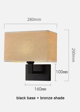Minimalist Wall Sconces with Rectangle Fabric Shade - USB Wall Lights Guwai Lighting Store