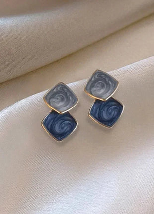 Vintage Resin Blue Earrings Rainbow Girl Jewelry Store