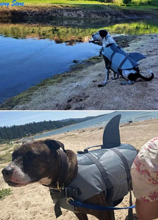 Life Jacket Dog Shark Dog Swimsuit Enhanced Buoyancy Small Dogs Swimming Clothes Safety Vest with Handle for Dogs Surfing Dropshipman