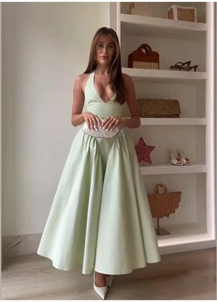 Fashion Solid Long Denim Vestidos Women Sleeveless OffShoulder Lace Up Backless Square Neck Jeans Dresses 2025 Chic Street Wear PfotenSpaß