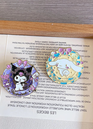 Enchanted and Colorful Badges Adorned with Hello Kitty | Kuromi | Pochacco | Cinnamoroll Hello Sanri Store