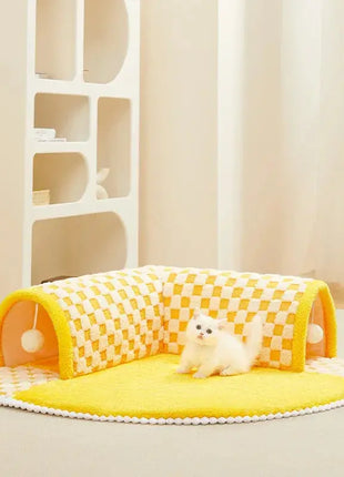 Cat Bed Can Play Cat Tunnel Dog House Bed Kitten Dog Basket Bed Cute Cat House Home Mat Pet Kennel Products Cama Para Gatos Dropshipman
