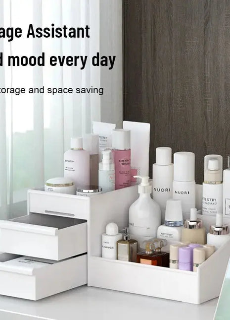 1pc White New Drawer Makeup Storage Box Dormitory Finishing Plastic Shelf Cosmetics Skin Care Dressing Table Desktop Shop1103807091 Store