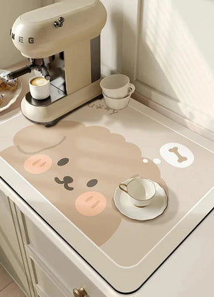 Super Absorbent Large Kitchen Absorbent Mat Antiskid Draining Coffee Dish Drying Mat Quick Dry Bathroom Drain Pad Tableware Mat E-Goods Store