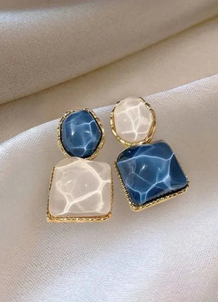 Vintage Resin Blue Earrings Rainbow Girl Jewelry Store