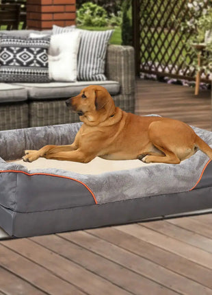 L XL 2XL 3XL Dog Bed Super Soft Orthopedic Foam Pet Bed Sleeping Mat with Cotton-padded Bolster and Removable Cover Dropshipman