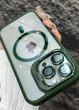 Luxury Magnetic Shockproof Phone Case For iPhone 16 17 15 14 13 12 11 Pro Max Funda For Magsafe Stand Glass Lens Protector Cover TAOYUNXI 3C Products Store