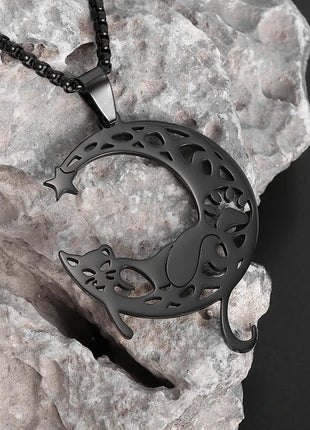 Couple Necklace with Hugging Love Pet Cat Design 17KMM Store