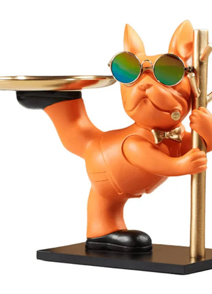 Sculpture Tray with Bulldog Key Holder Dazzling Bag Store