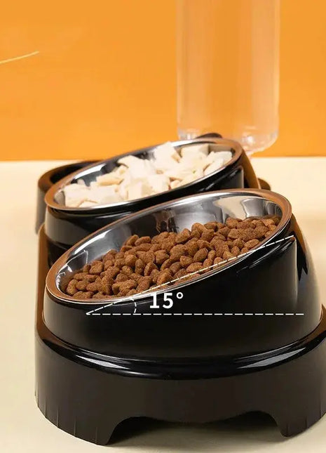 Stainless Steel Pet Bowl and Water Feeder with Automatic Water Dispenser - Neck Protection for Dogs and Cats Dropshipman