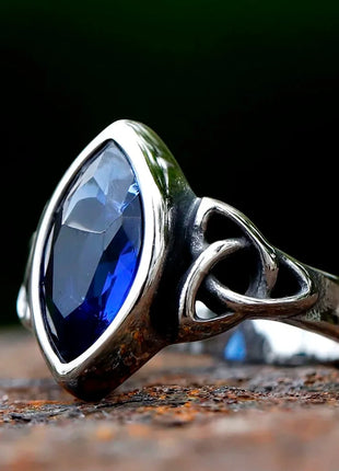 Celtic Knot Oval Rhinestone Ring Vikingar Lin Official Store