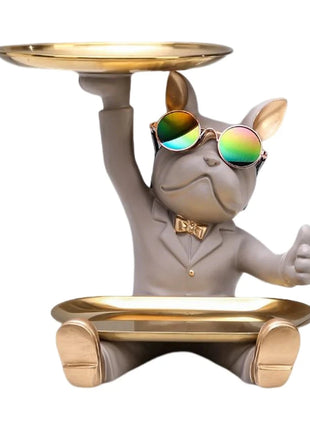 Sculpture Tray with Bulldog Key Holder Dazzling Bag Store