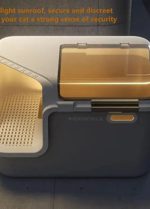 Large Cat Litter Boxes Corridor Style Design Enclosed Litter Tray Odor Splash-Proof Kitten Toilet Convenient Lid Pet Clean Dropshipman