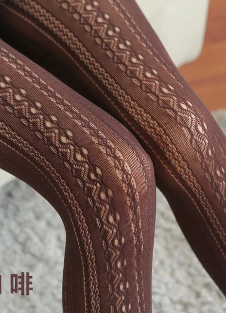 Autumn Lace Tights - Hollow White Pattern ICCLEK Girl lingerie Store