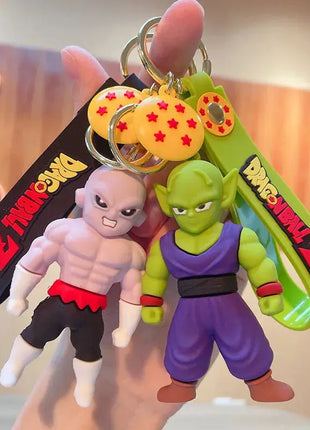 Anime Dragon Ball Keychain Fashion Jewelry Son Goku Vegeta Piccolo Action Figures 8CM PVC Key Ring for Men Women Bag Pendant Ali-manga Figure Toys Store