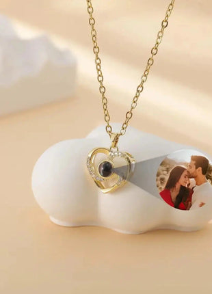 Personalized Heart Projection Necklace Custom Photo Memorial Jewelry Gift HIBODY Jewel Store