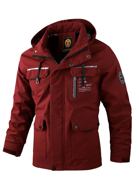 Men's Casual Hooded Jacket Parka Autumn And Winter Warm Solid Color Windproof Coat Outdoor Clothes With Multiple Pockets Wowotelong Store