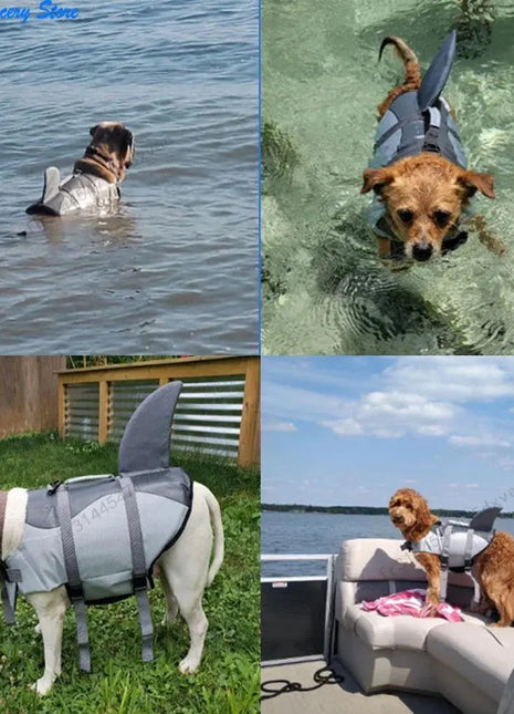 Life Jacket Dog Shark Dog Swimsuit Enhanced Buoyancy Small Dogs Swimming Clothes Safety Vest with Handle for Dogs Surfing Dropshipman