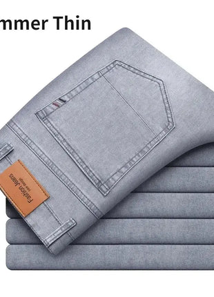 Wthinlee New Business Men's Jeans Casual Straight Stretch Fashion Classic Blue Black Work Denim Trousers Male Brand Clothing Men Clothes Store