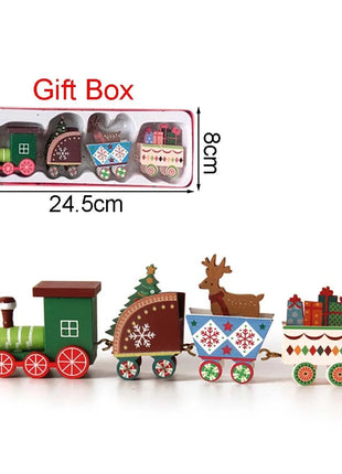 Christmas Wood Train Decoration,Christmas Ornaments With Moving Train,Home Noel,Happy New Year 2025 Gifts Party Wonders Store