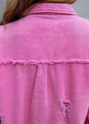 Raw-Edges Denim Jacket | Casual Women’s Outerwear for Spring & Autumn 🌼 PEPE 's Hoodie Sportswear Store