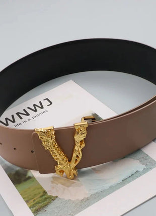 Wide V-Shaped Gold Waist Belt – Chic & Versatile Fashion Accessory™ Romance Jewelry Store
