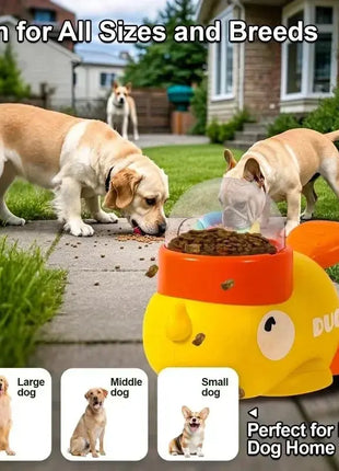 Dog Puzzle Feeder Interactive Pet Food Treat Dispenser Cartoon Duck Design Anti-slip Pet Automatic Feeder Toys for Dog Training Dropshipman