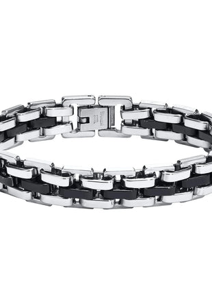 Gents Bracelet for Men Two Tone Stainless Steel Bracelets mprainbow Official Store