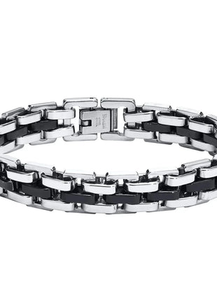 Gents Bracelet for Men Two Tone Stainless Steel Bracelets mprainbow Official Store