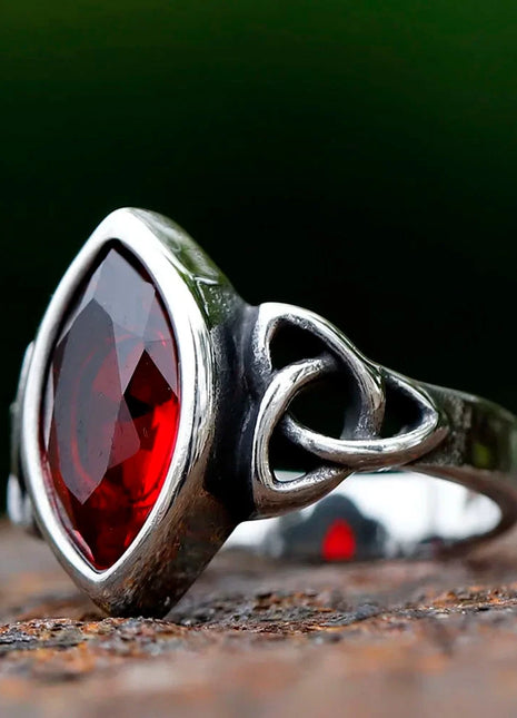 Celtic Knot Oval Rhinestone Ring Vikingar Lin Official Store