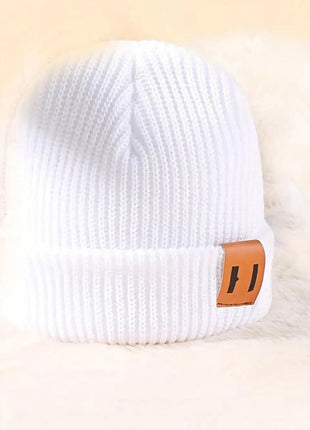 3 Pcs Boys Knit Leather Patch Beanie Hat Stone's Store