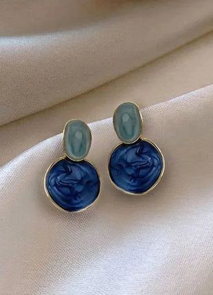 Vintage Resin Blue Earrings Rainbow Girl Jewelry Store