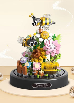 Cute Butterfly/Bee With Flowers And Clear Display Set Mini Building Blocks Stone's Store