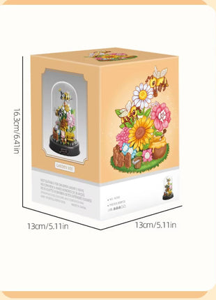 Cute Butterfly/Bee With Flowers And Clear Display Set Mini Building Blocks Stone's Store