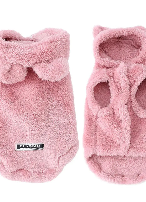 Winter Dog Hooded Clothes For Small Medium Dogs Cat Soft Puppy Rabit Ears Clothing Cute Kitten Costume Chihuahua Pug Pet Outfits Dropshipman