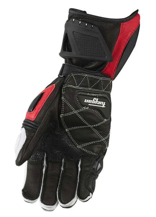 Leather Motorcycle Gloves Black White Red Racing Genuine Leather Motorbike Road Racing Team Glove Summer Winter Rider Gloves AHT Automobiles And Motorcycles Store