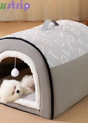 Warm Dog House Detachable Pet Sleeping Bed for Small Medium Dogs Cats Soft Non-slip Dog Kennel Puppy Kitten Nest Pet Supplies Dropshipman