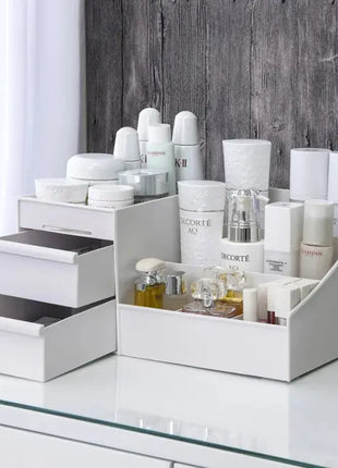 1pc White New Drawer Makeup Storage Box Dormitory Finishing Plastic Shelf Cosmetics Skin Care Dressing Table Desktop Shop1103807091 Store
