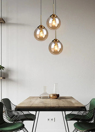 Modern Nordic Glass Pendant Lamp – Stylish Kitchen Pendant Lighting with Metal Fixture for Living and Dining Rooms MANUFACTRER Store