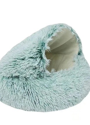 سرير الحيوانات الأليفة الفخمة المستديرة 2 في 1 - سرير شتوي دافئ وناعم ومريح للقطط والكلاب Kitchen-Life Store