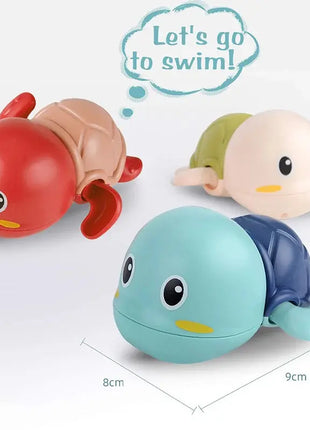 Baby Bath Toys Bathing Cute Swimming Turtle Whale Pool Beach Classic Chain Clockwork Water Toy For Kids Water Playing Toys QWZ Official Store
