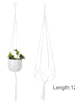 Hanging Plant Handmade Macrame Plant Hanger Flower Pot Planter Hanger Wall Decor Courtyard Garden Hanging Planter Hanging Basket FENGRISE Microstar Store