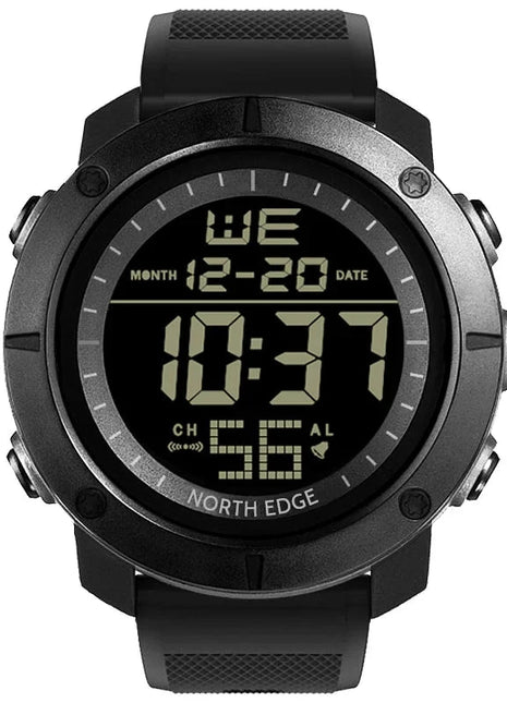 NORTH EDGE Men's Digital Watch Military World Time Alarm 50M Waterproof Sport Stone's Store