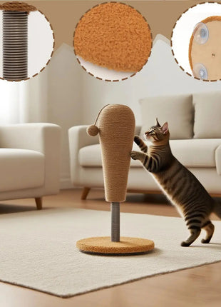 Kitten Scratching Post Vertical Scratcher Furniture Protector Interactive Toys with Suspending Ball for Play Area Indoor Dropshipman