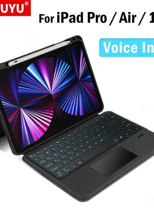 AJIUYU Keyboard For iPad Pro 11 Inch 12.9 2022-2018 Air 5th 4th 10.2 10th 10.9 Case Magic Smart Keyboard Cove TouchPad Backlight