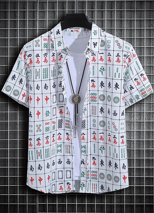 Stripe Men's Shirt Flower 3d Print Shirt Casual Short-sleeved Tops Beach Party Shirts Man Hawaiian Shirt Male Clothes Loose Super Shirt Store