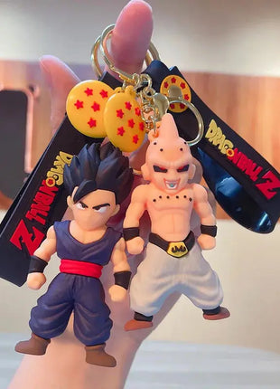 Anime Dragon Ball Keychain Fashion Jewelry Son Goku Vegeta Piccolo Action Figures 8CM PVC Key Ring for Men Women Bag Pendant Ali-manga Figure Toys Store