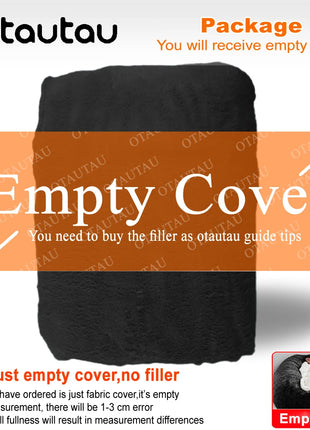 OTAUTAU Giant 5ft Fluffy Faux Fur Bean Bag Cover without Filler Big Comfy Grand Pouf Salon Sofa Bed Game Movie Sac Puff DD003